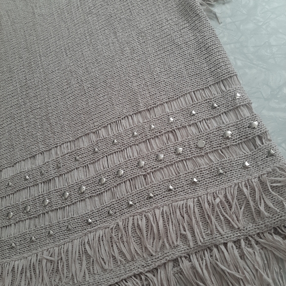 Conrad C Beige  Coastal Cowgirl sleeveless knit top with fringe and details M - Picture 5 of 9